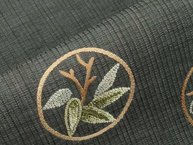 平和屋着物●中国三大刺繍　相良刺繍　総刺繍　九寸名古屋帯　松竹梅丸文　正絹　逸品　CABI7462dy