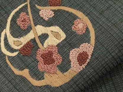 平和屋着物●中国三大刺繍　相良刺繍　総刺繍　九寸名古屋帯　松竹梅丸文　正絹　逸品　CABI7462dy
