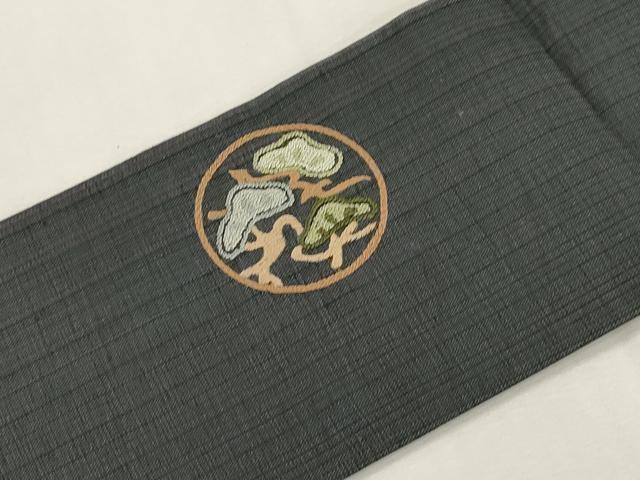 平和屋着物●中国三大刺繍　相良刺繍　総刺繍　九寸名古屋帯　松竹梅丸文　正絹　逸品　CABI7462dy