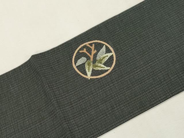 平和屋着物●中国三大刺繍　相良刺繍　総刺繍　九寸名古屋帯　松竹梅丸文　正絹　逸品　CABI7462dy