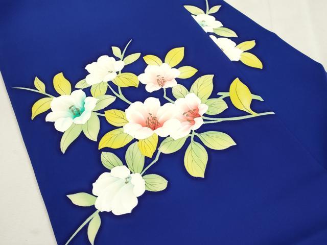 平和屋着物●塩瀬　九寸名古屋帯　手描き　草花文　正絹　逸品　CABI7463dy