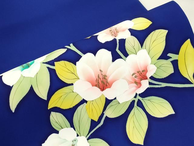 平和屋着物●塩瀬　九寸名古屋帯　手描き　草花文　正絹　逸品　CABI7463dy