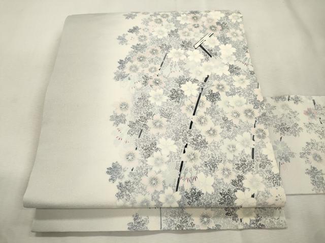 平和屋着物●九寸名古屋帯　作家物　舞桜文　正絹　逸品　CABI7466dy