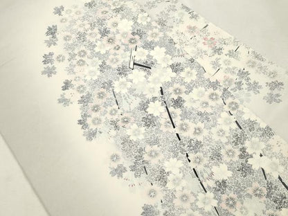 平和屋着物●九寸名古屋帯　作家物　舞桜文　正絹　逸品　CABI7466dy