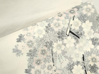 平和屋着物●九寸名古屋帯　作家物　舞桜文　正絹　逸品　CABI7466dy