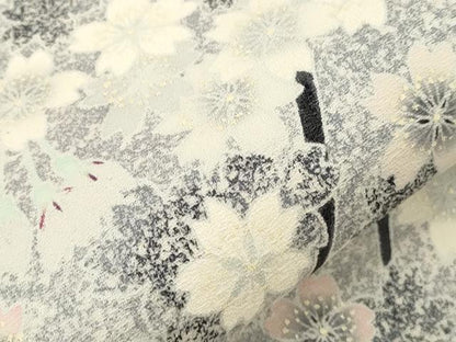 平和屋着物●九寸名古屋帯　作家物　舞桜文　正絹　逸品　CABI7466dy