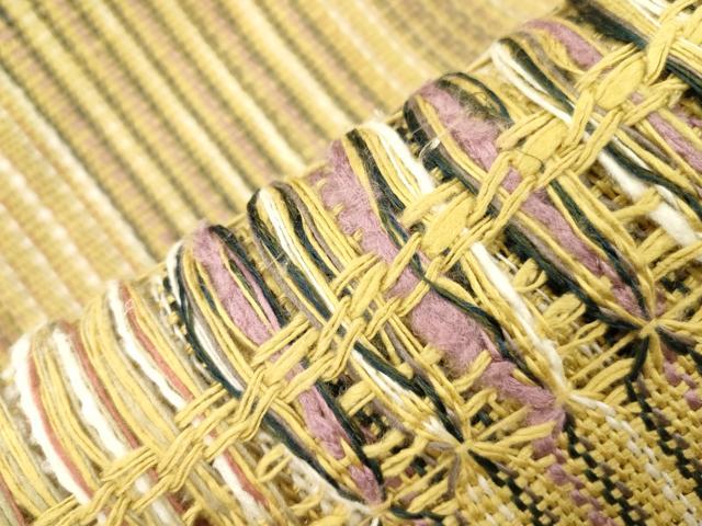 平和屋着物▽本場筑前博多織 八寸名古屋帯 スリーシーズン 春夏秋 手都玖麗 幾何学文 福絖織物謹製 証紙付き 正絹 逸品 CABI7470dy