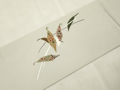 平和屋着物●塩瀬　九寸名古屋帯　駒刺繍　成り物　金彩　正絹　逸品　CABI7473dy