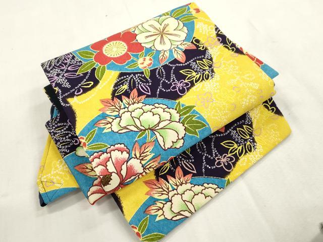 平和屋着物●つけ帯　草花文　鬼しぼ縮緬　CABI7477dy