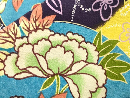 平和屋着物●つけ帯　草花文　鬼しぼ縮緬　CABI7477dy