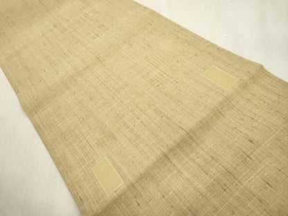 平和屋着物●つけ帯　手描き　紬地　草花文　金彩　正絹　逸品　CABI7478dy