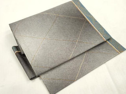 平和屋着物●つけ帯　組織　斜線文　金糸　正絹　逸品　CABI7480dy