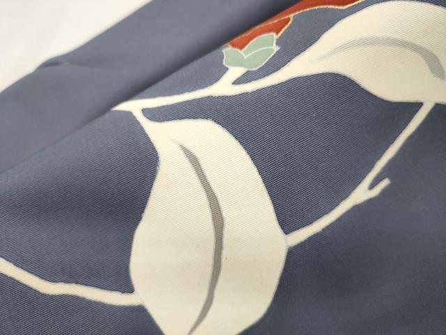 平和屋着物●塩瀬　つけ帯　駒刺繍　椿　金彩　正絹　逸品　CABI7488dy