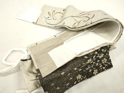 平和屋着物●ワンタッチつけ帯　兎　金糸　やまと誂製　正絹　逸品　CABI7490dy