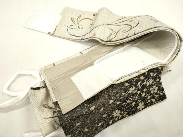 平和屋着物●ワンタッチつけ帯　兎　金糸　やまと誂製　正絹　逸品　CABI7490dy