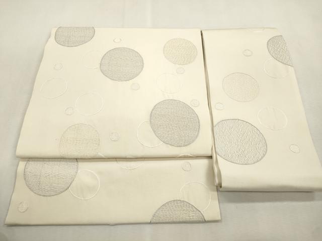 平和屋着物●つけ帯　総刺繍　水玉　正絹　逸品　CABI7493dy
