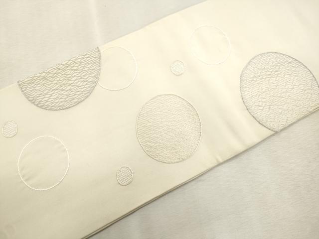 平和屋着物●つけ帯　総刺繍　水玉　正絹　逸品　CABI7493dy