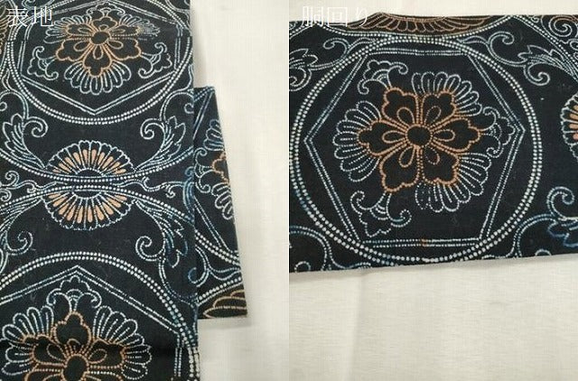 平和屋着物●つけ帯　亀甲花文　綿　CABI7494dy