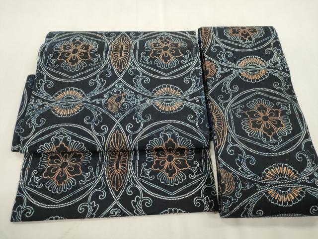 平和屋着物●つけ帯　亀甲花文　綿　CABI7494dy