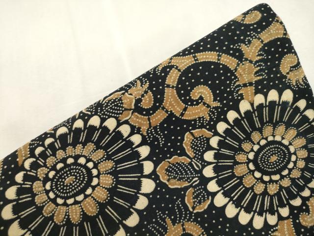 平和屋着物●つけ帯　型染め　花唐草文　綿　CABI7495dy