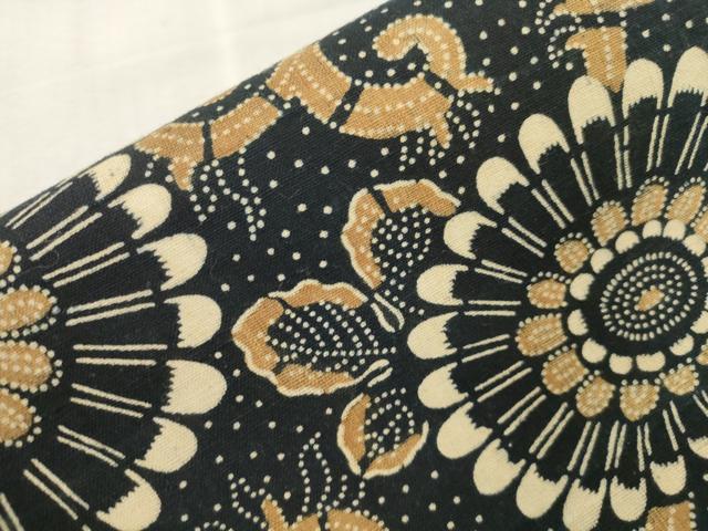 平和屋着物●つけ帯　型染め　花唐草文　綿　CABI7495dy
