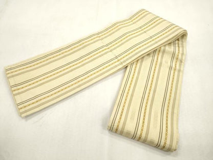 平和屋着物●本場筑前博多織　半幅帯　献上　正絹　逸品　CABI7504dy