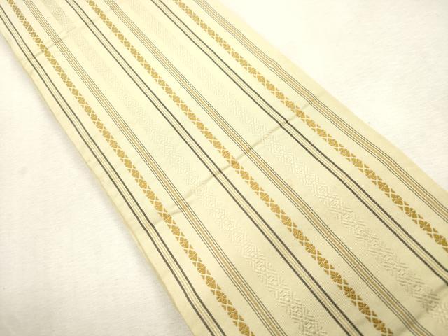 平和屋着物●本場筑前博多織　半幅帯　献上　正絹　逸品　CABI7504dy