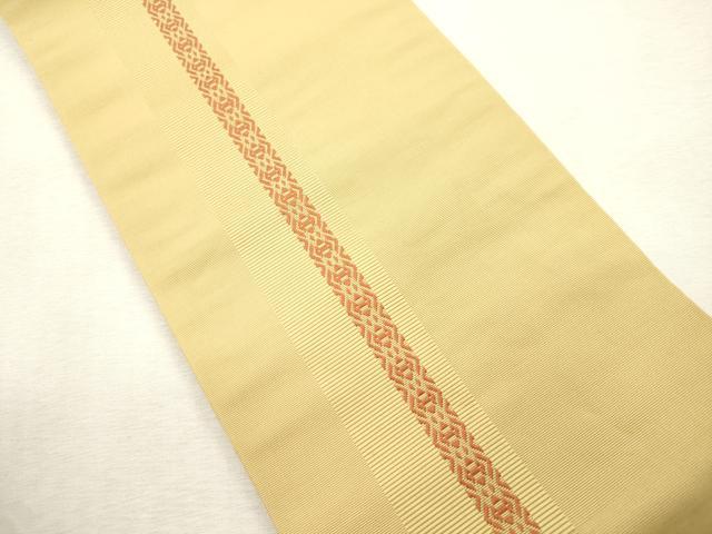 平和屋着物●本場筑前博多織　両面　半幅帯　格子柄　正絹　逸品　CABI7510dy