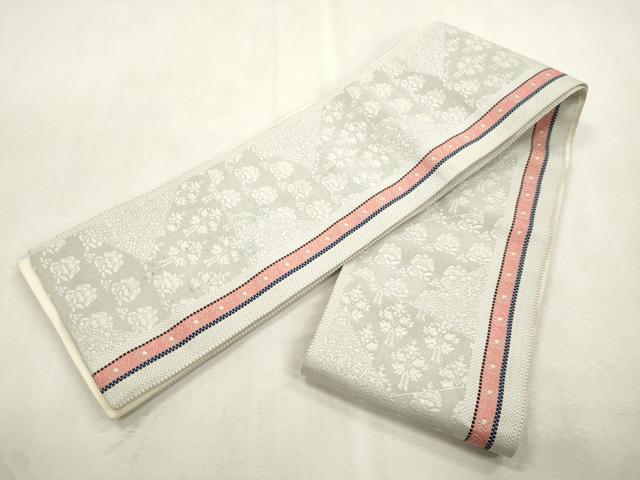 平和屋着物●本場筑前博多織　半幅帯　樹林文　正絹　逸品　CABI7512dy