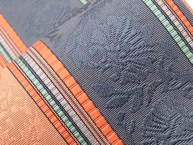 平和屋着物●本場筑前博多織　半幅帯　草花文　正絹　逸品　CABI7513dy