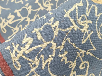 平和屋着物●本場筑前博多織　両面　半幅帯　文字文　正絹　逸品　CABI7514dy