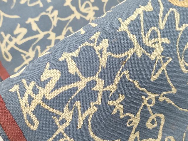 平和屋着物●本場筑前博多織　両面　半幅帯　文字文　正絹　逸品　CABI7514dy