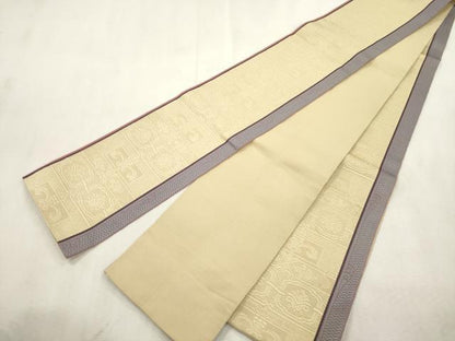 平和屋着物●本場筑前博多織　半幅帯　幾何学文　正絹　逸品　CABI7515dy