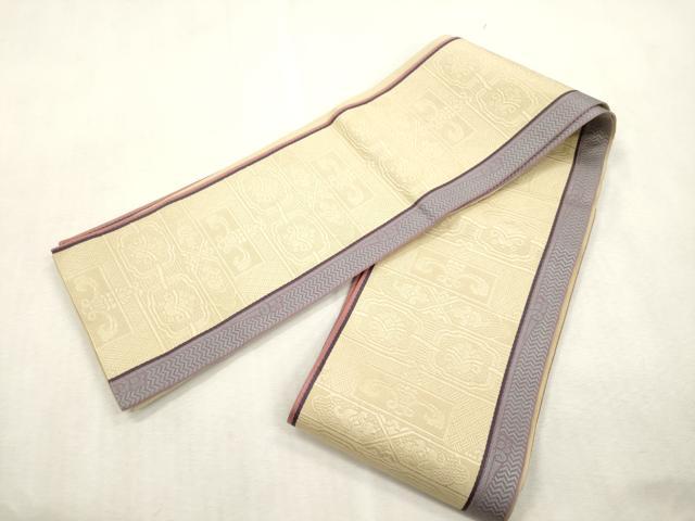 平和屋着物●本場筑前博多織　半幅帯　幾何学文　正絹　逸品　CABI7515dy