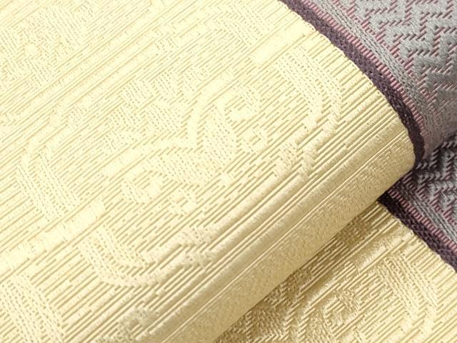 平和屋着物●本場筑前博多織　半幅帯　幾何学文　正絹　逸品　CABI7515dy