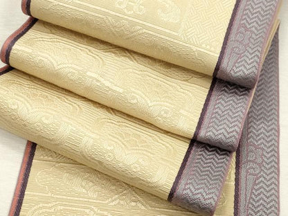 平和屋着物●本場筑前博多織　半幅帯　幾何学文　正絹　逸品　CABI7515dy