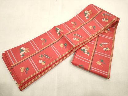 平和屋着物●本場筑前博多織　半幅帯　成り物　正絹　逸品　CABI7516dy