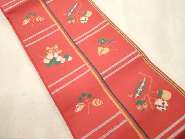 平和屋着物●本場筑前博多織　半幅帯　成り物　正絹　逸品　CABI7516dy