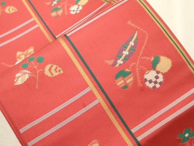 平和屋着物●本場筑前博多織　半幅帯　成り物　正絹　逸品　CABI7516dy