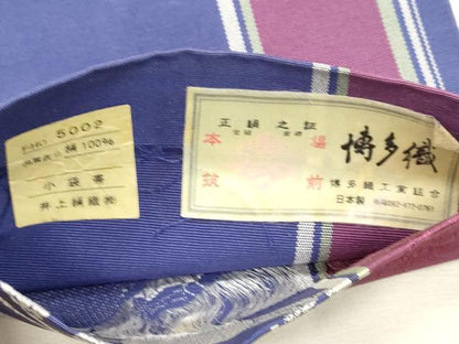平和屋着物●本場筑前博多織　半幅帯　瓢箪　井上絹織謹製　証紙付き　正絹　逸品　CABI7520dy