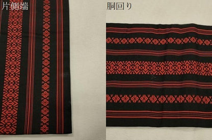平和屋着物●本場筑前博多織　半幅帯　献上　黒地　正絹　逸品　CABI7522dy