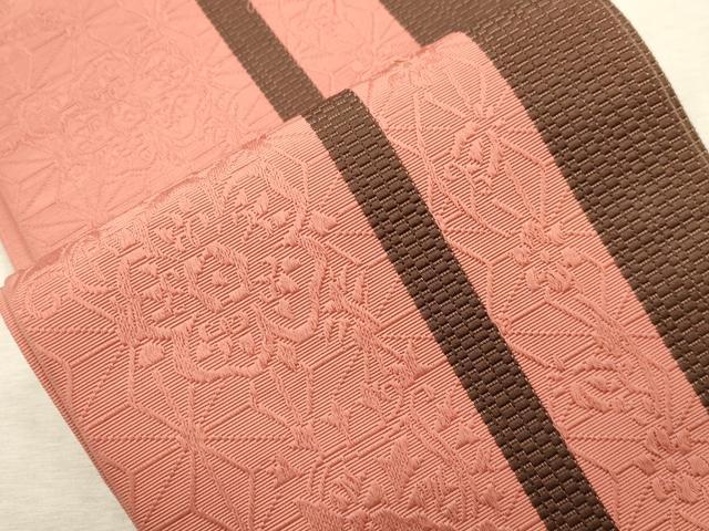 平和屋着物●本場筑前博多織　半幅帯　草花文　証紙付き　正絹　逸品　CABI7529dy