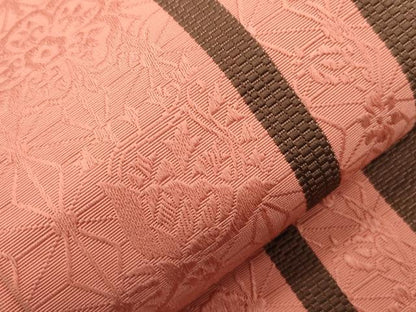 平和屋着物●本場筑前博多織　半幅帯　草花文　証紙付き　正絹　逸品　CABI7529dy