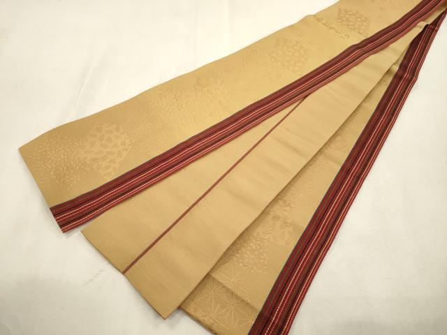 平和屋着物●本場筑前博多織　半幅帯　色紙重ね花文　正絹　逸品　CABI7531dy
