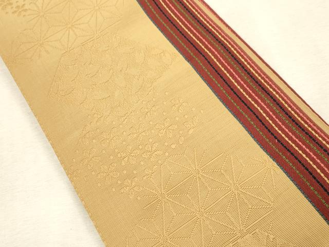 平和屋着物●本場筑前博多織　半幅帯　色紙重ね花文　正絹　逸品　CABI7531dy