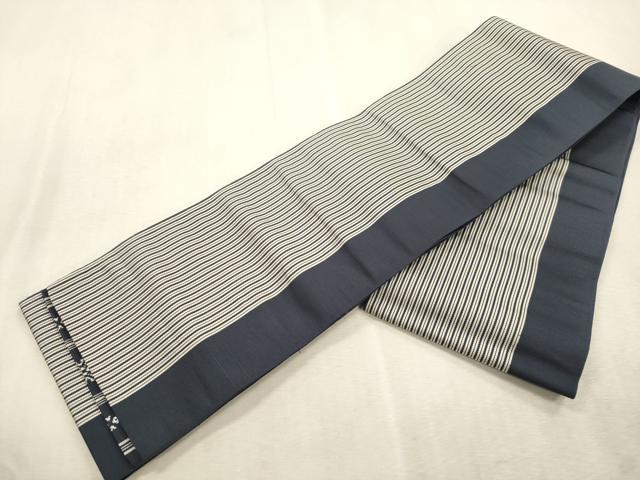 平和屋着物●本場筑前博多織　両面　半幅帯　献上　正絹　逸品　CABI7533dy