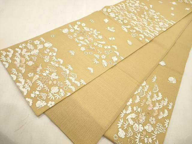 平和屋着物▽中国三大刺繍　相良刺繍　総刺繍　袋帯　スリーシーズン　春夏秋　松竹梅宝尽くし文　正絹　逸品　CABI7537dy
