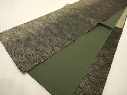 平和屋着物●六通柄袋帯　櫛織　霞文　金糸　正絹　逸品　未使用　CABI7539dy