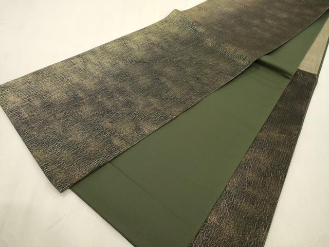 平和屋着物●六通柄袋帯　櫛織　霞文　金糸　正絹　逸品　未使用　CABI7539dy