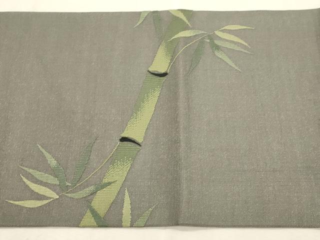 平和屋着物▽太鼓柄袋帯　スリーシーズン　春夏秋　竹　文字文　正絹　逸品　CABI7542dy